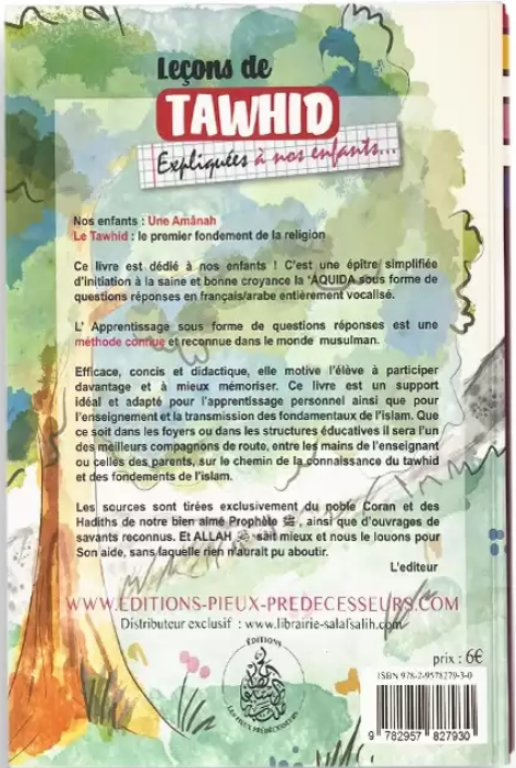 Leçons de Tawhid expliquées à nos enfants (Arabe/Français, Pour filles dès 5 ans)