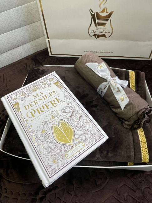 🎁 Pack Cadeau Prestige – Ma Dernière Prière + Tapis de Prière Luxe + Voile Jersey Premium