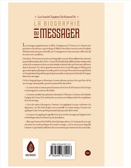 Les grands chapitres du résumé de la biographie du Messager