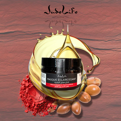 Masque Visage Éclat à l’Argile Rouge – 100g – Judelife – Soin Naturel Beauté