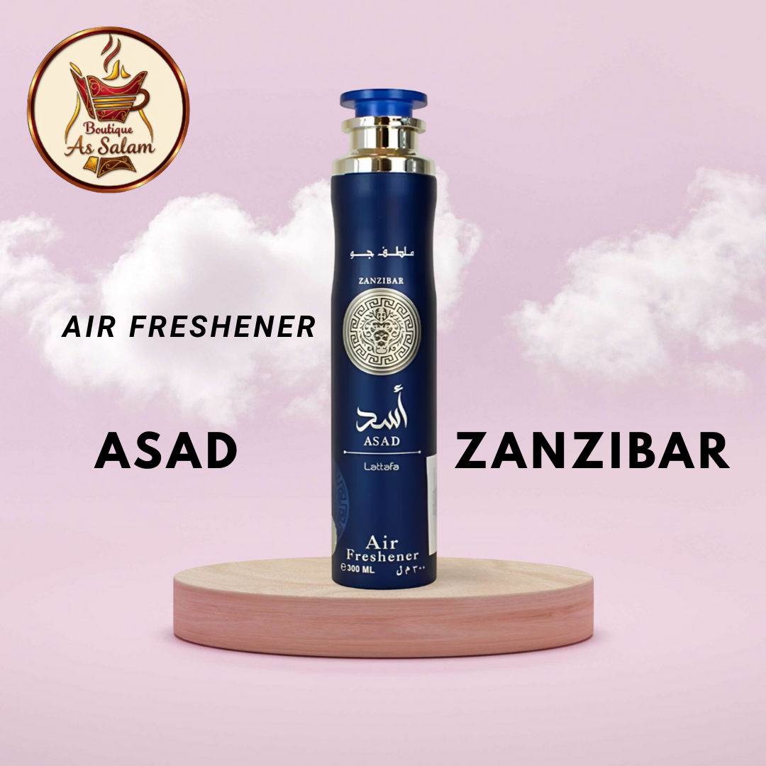 Parfum d’intérieur ASAD Zanzibar – parfum d’ambiance – lattafa – ard al zaafaran 300ml

Notes: lavande, poivre noir, eau de coco,iris, sel, vanille, encens.