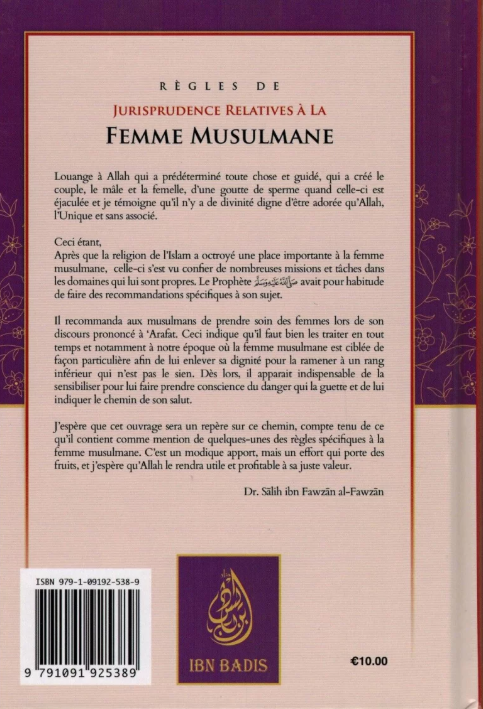 Règles de Jurisprudence relatives à la femme musulmane - Shaykh Al-Fawzân - Ibn Badis