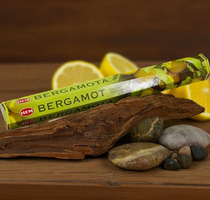 Encens HEM Bergamote – Boîte individuelle (20 bâtonnets)