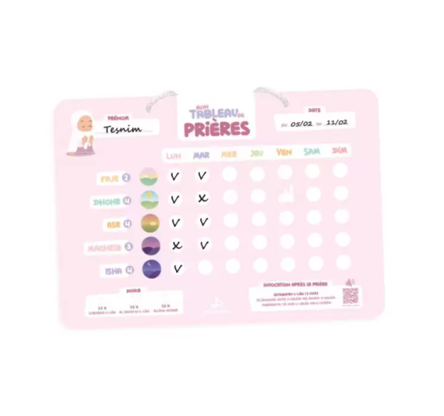 Mon tableau de prières (Rose)