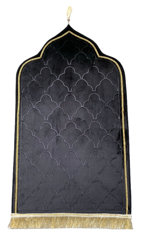 Tapis de prière de luxe doré pour adulte sous forme de mosquée (Mihrab) - Plusieurs couleurs disponibles