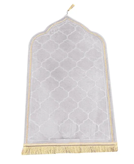 Tapis de prière de luxe doré pour adulte sous forme de mosquée (Mihrab) - Plusieurs couleurs disponibles