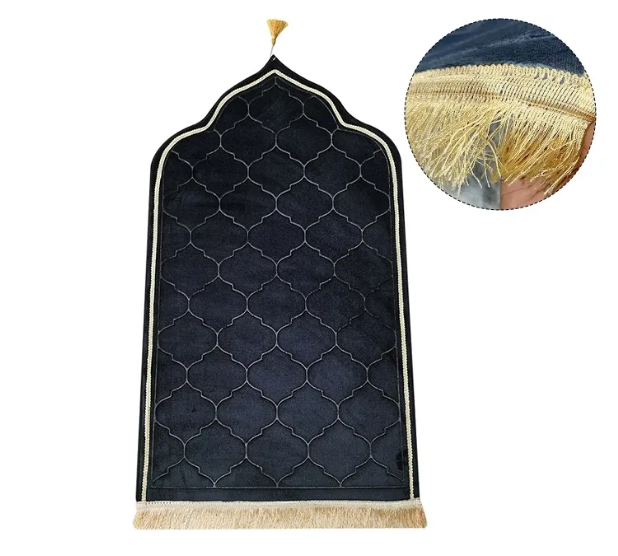Tapis de prière de luxe doré pour adulte sous forme de mosquée (Mihrab) - Plusieurs couleurs disponibles