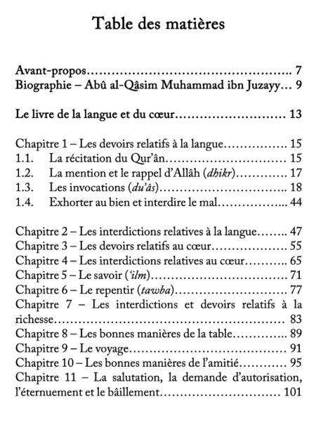 Le livre de la langue et du coeur - Ibn Juzayy - Dar Al Andalus
