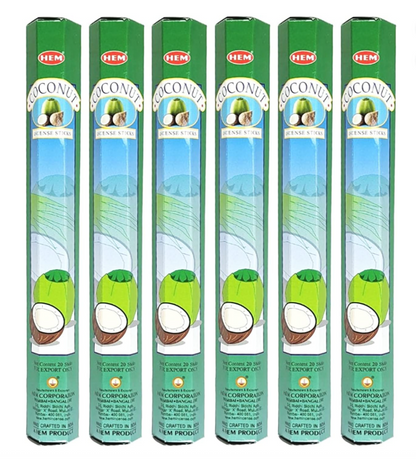 Encens Noix de coco 20 bâtons, 6packs = 120 bâtonnets