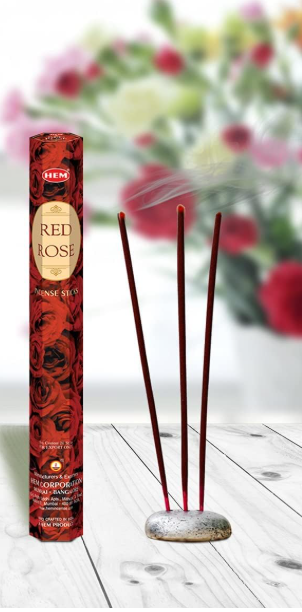 Encens HEM Red Rose – Boîte 20 bâtonnets