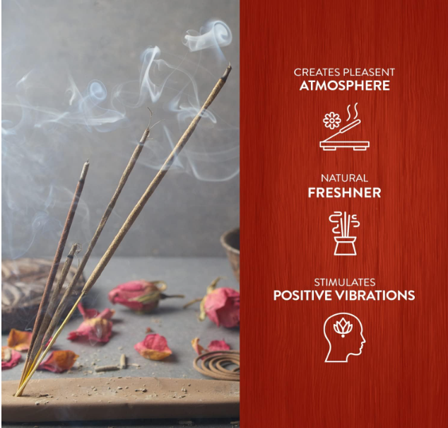 Encens HEM Red Rose – Boîte 20 bâtonnets