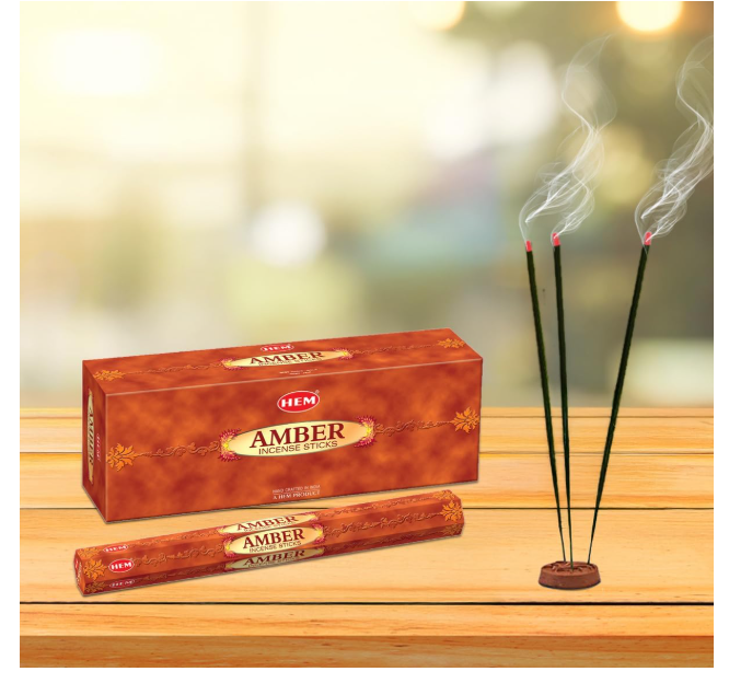 Encens HEM Amber – Boîte 20 bâtonnets