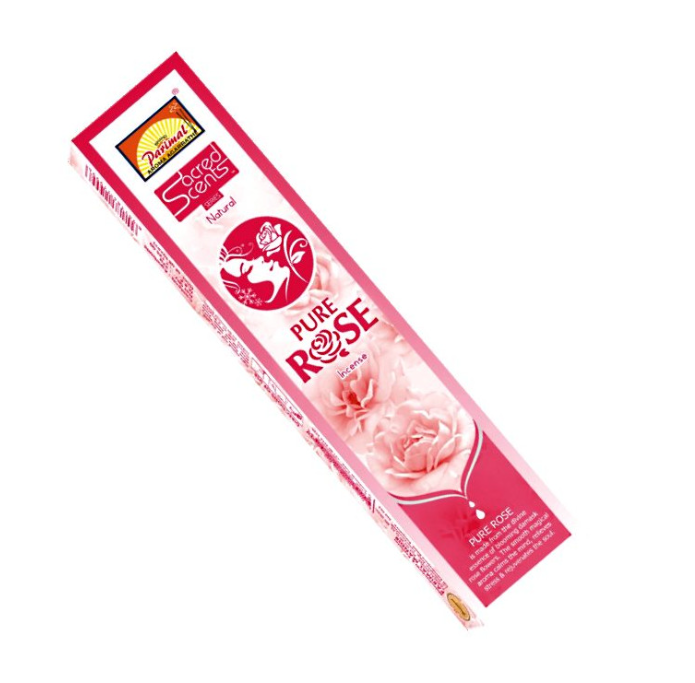 Encens indien naturel Rose pure, 8 bâtonnets (25g), de Parimal
