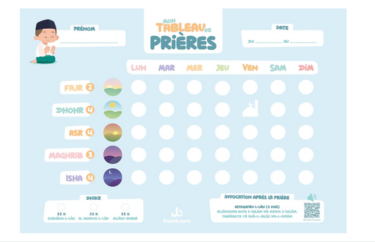 Mon tableau de prières (bleu)