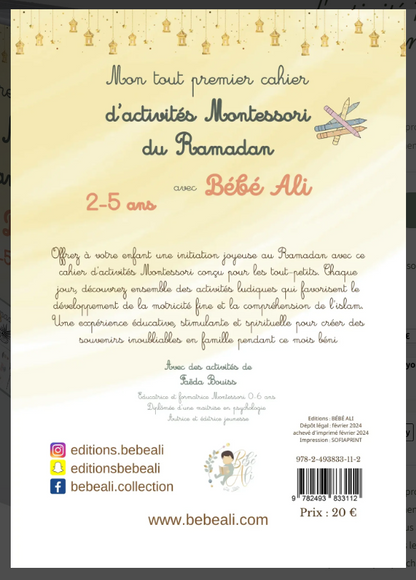 Mon tout premier cahier d'activité Montessori du Ramadan avec Bébé Ali