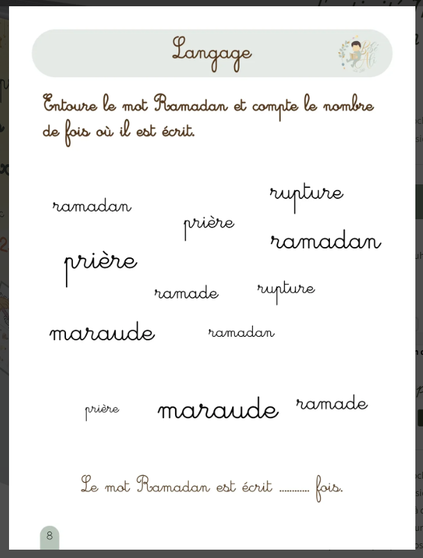 Mon tout premier cahier d'activité Montessori du Ramadan avec Bébé Ali