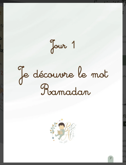 Mon tout premier cahier d'activité Montessori du Ramadan avec Bébé Ali