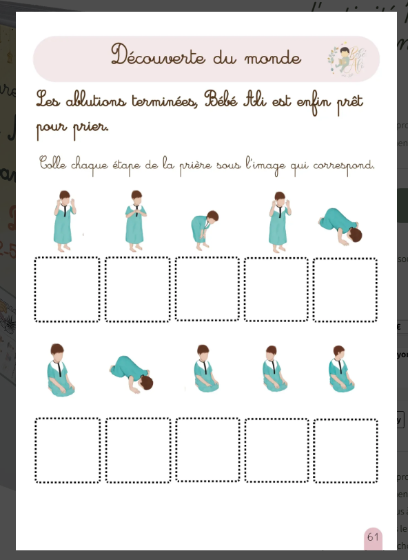 Mon tout premier cahier d'activité Montessori du Ramadan avec Bébé Ali