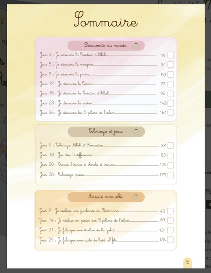 Mon tout premier cahier d'activité Montessori du Ramadan avec Bébé Ali