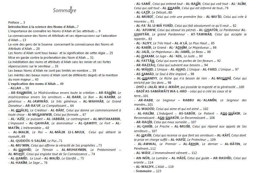 EXPLICATION DES NOMS D'ALLAH - CHEIKH ABD AR-RAHMAN SA'DI - DAR MUSLIM